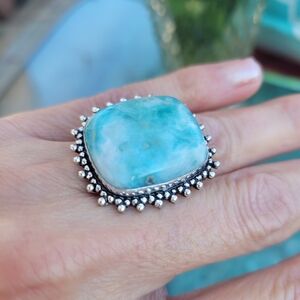 🩵Larimar Sterling Silver Ring 925